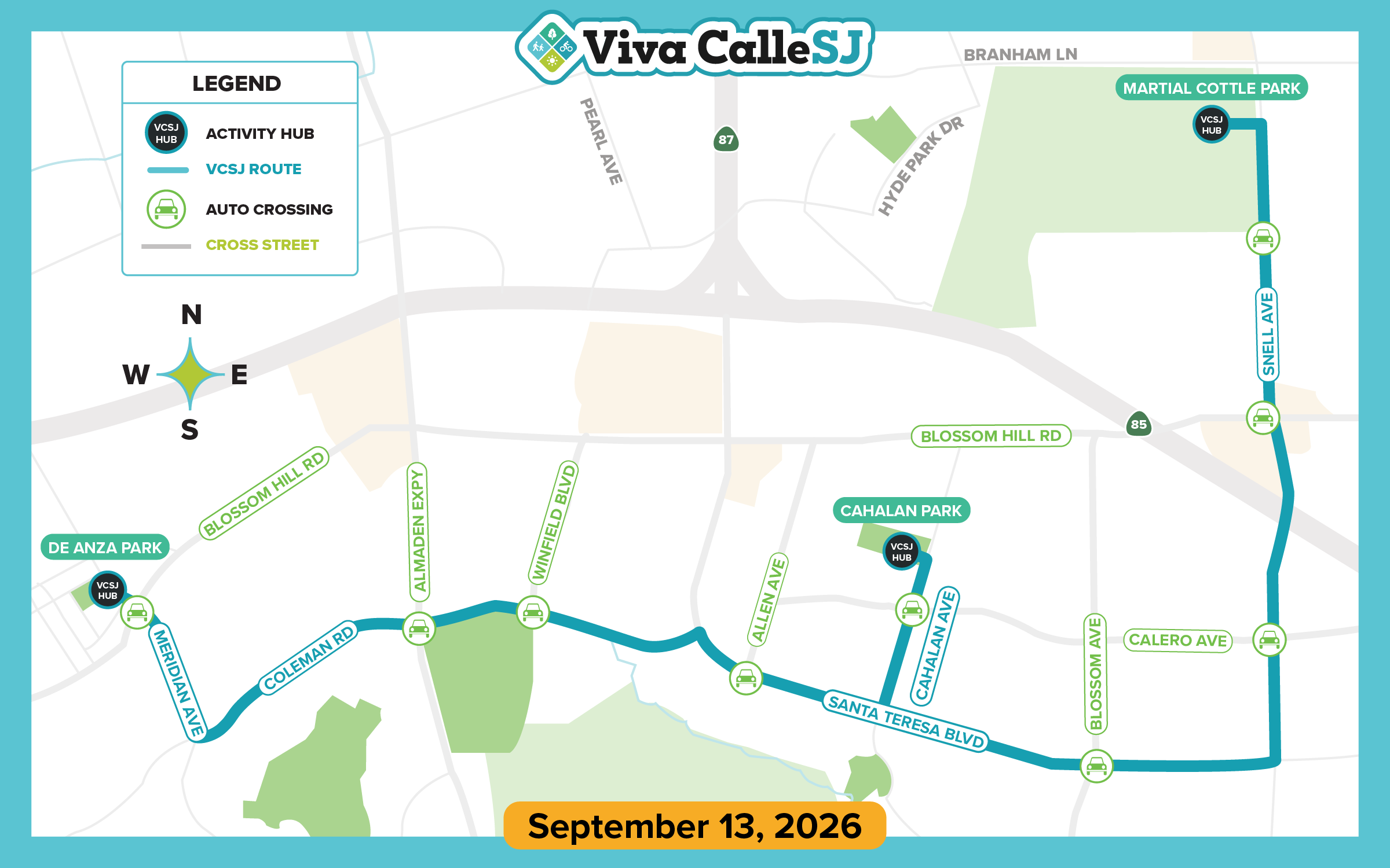 Viva CalleSJ September route map
